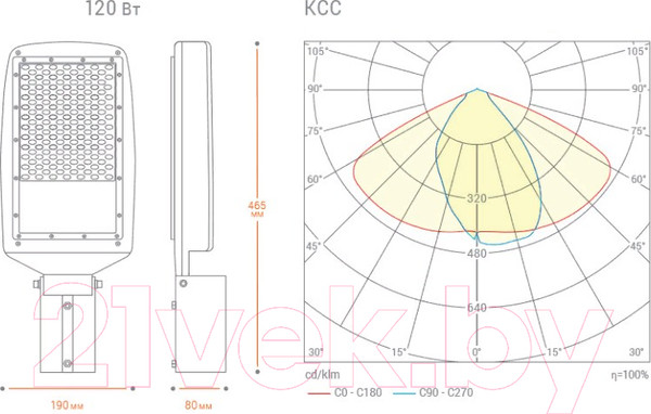 Изображение товара Светильник уличный Wolta STL-120W03
