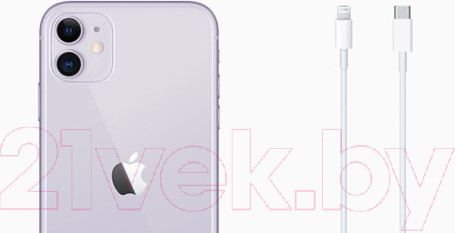Изображение товара Смартфон Apple iPhone 11 64GB / MHDF3 (фиолетовый)