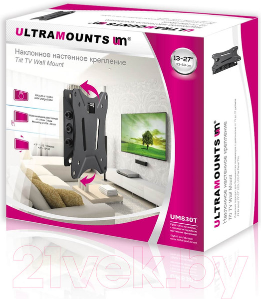 Изображение товара Кронштейн для телевизора Ultramounts UM 830T (черный)