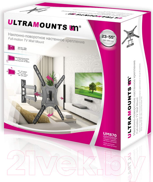 Изображение товара Кронштейн для телевизора Ultramounts UM 870 (черный)