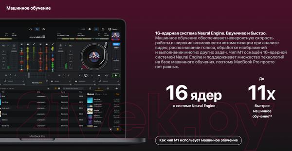 Изображение товара Ноутбук Apple MacBook Pro 13" M1 2020 256GB / MYD82 (серый космос)