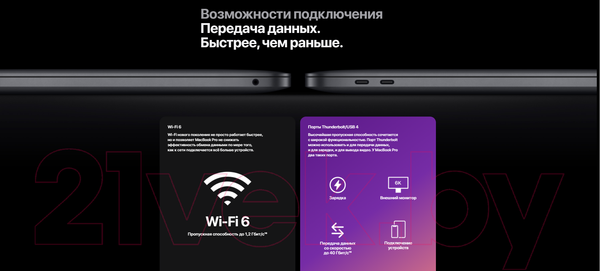 Изображение товара Ноутбук Apple MacBook Pro 13" M1 2020 256GB / MYD82 (серый космос)