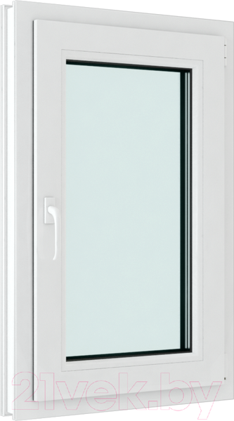 Изображение товара Окно ПВХ Brusbox Roto Одностворчатое Поворотно-откидное правое 2 стекла (900x600x60)