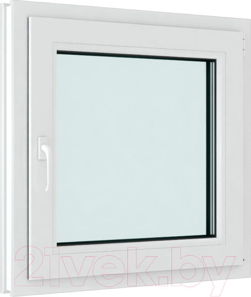 Изображение товара Окно ПВХ Brusbox Roto Одностворчатое Поворотно-откидное правое 2 стекла (800x800x60)