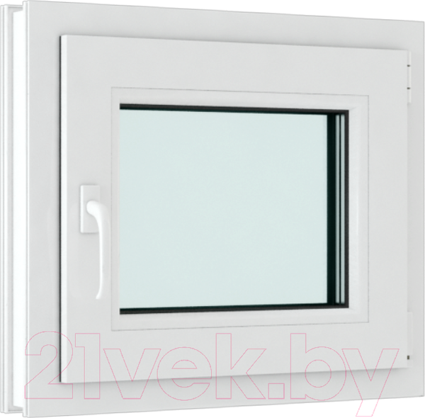 Изображение товара Окно ПВХ Brusbox Roto Одностворчатое Поворотно-откидное правое 2 стекла (700x700x60)