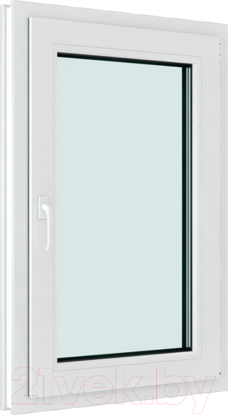 Изображение товара Окно ПВХ Brusbox Roto Одностворчатое Поворотно-откидное правое 2 стекла (1100x900x60)