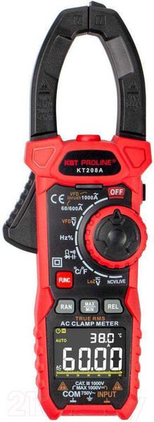 Изображение товара Клещи токоизмерительные КВТ KT 208A / 79131