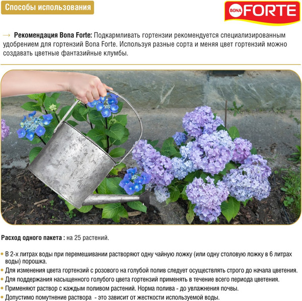 Изображение товара Удобрение Bona Forte Радуга Для изменения цвета гортензий BF31070011 (100г)
