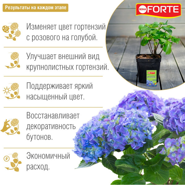 Изображение товара Удобрение Bona Forte Радуга Для изменения цвета гортензий BF31070011 (100г)