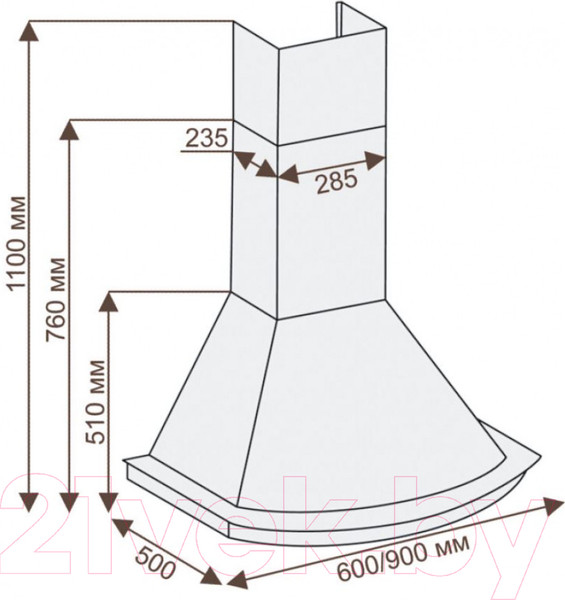 Изображение товара Вытяжка купольная Ciarko Provance 90 (слоновая кость)