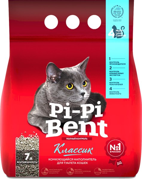 Изображение товара Наполнитель для туалета Pi-Pi-Bent Классик L001 (7л/3кг)