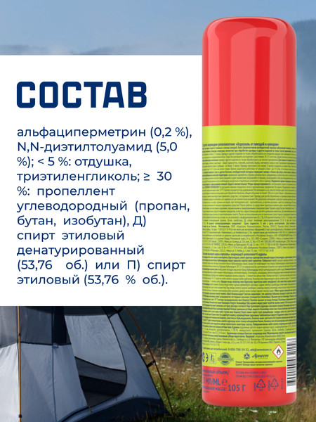 Изображение товара Спрей от насекомых Убойная сила Антиклещ 3в1 (150мл)