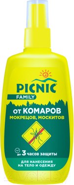 Изображение товара Спрей от насекомых PICNIC Family от комаров (120мл)