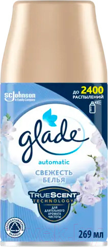 Изображение товара Сменный блок для освежителя воздуха Glade Automatic свежесть белья (269мл)