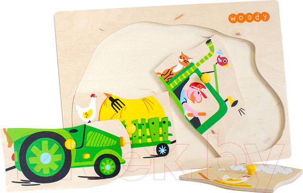 Изображение товара Развивающая игрушка Woody Рамка-вкладыш Тракторист / 02109