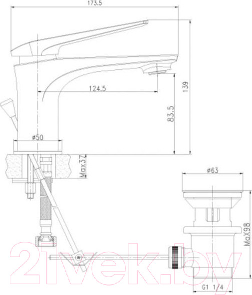 Изображение товара Смеситель LEMARK Allegro LM5906CW