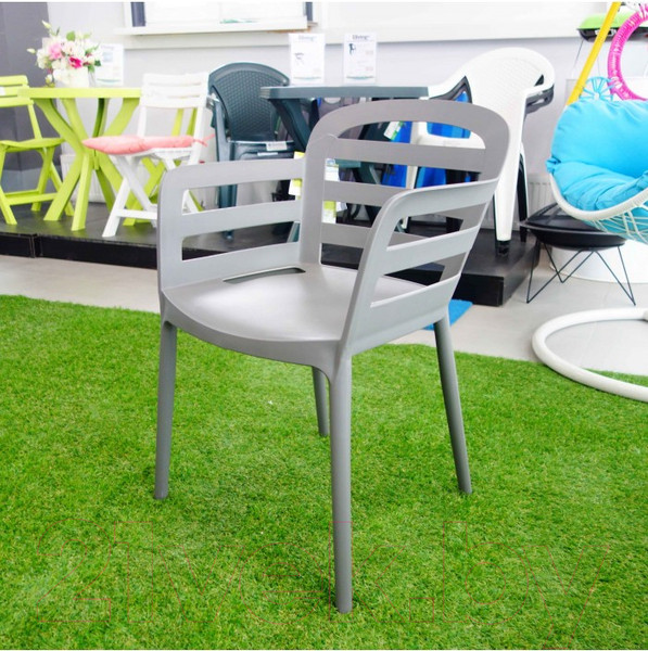 Изображение товара Стул пластиковый Ipae Progarden Бостон / 9840694 (антрацит)