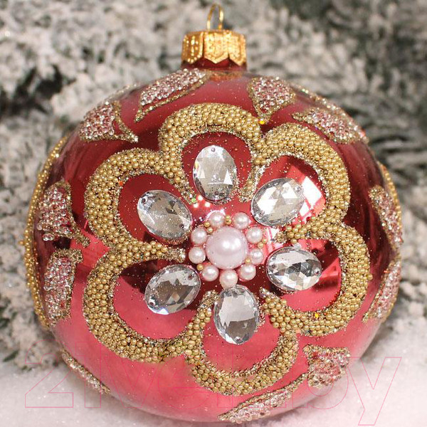 Изображение товара Шар новогодний Orbital Шар Д-342 / 200-069-6 (8см, вишневый)