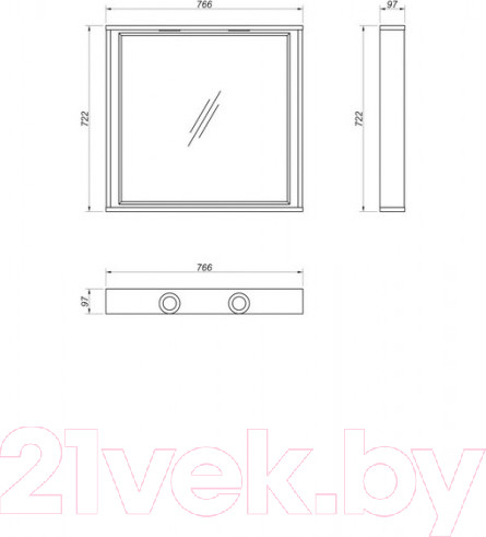 Изображение товара Зеркало Какса-А Verona 80 / 463079 (с полкой)