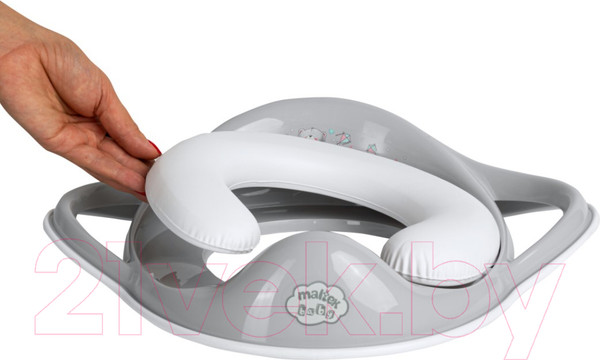 Изображение товара Детская накладка на унитаз Maltex Мишка / 6167 (белый/серый)