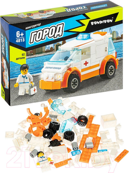 Изображение товара Конструктор Bondibon Город. Скорая помощь / ВВ4813