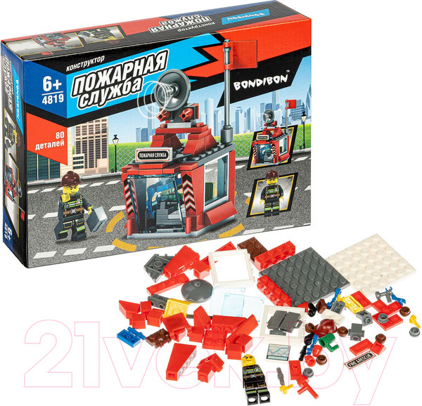 Изображение товара Конструктор Bondibon Пожарная Служба. Пожарный пост / ВВ4819