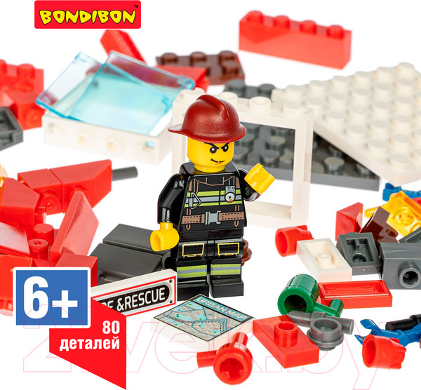 Изображение товара Конструктор Bondibon Пожарная Служба. Пожарный пост / ВВ4819