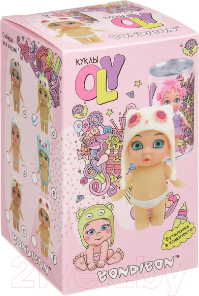 Изображение товара Кукла с аксессуарами Bondibon OLY в шапочке-ушанке с животным / ВВ3833