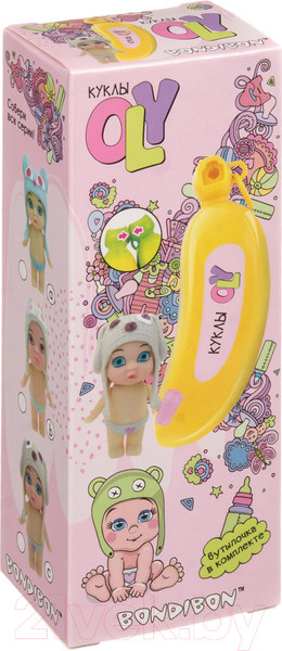 Изображение товара Кукла с аксессуарами Bondibon OLY в шапочке-ушанке с животным / ВВ3844