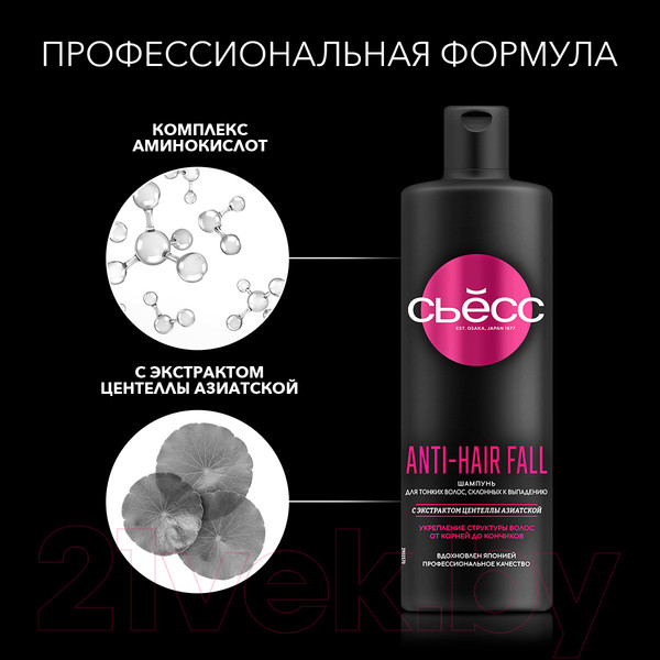 Изображение товара Шампунь для волос Сьёсс Anti-Hair Fall для тонких склонных к выпадению волос (450мл)