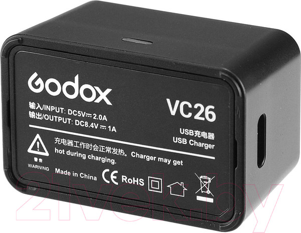 Изображение товара Зарядное устройство для аккумуляторов Godox VC26 USB V1 / 27533