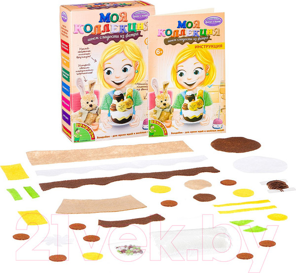 Изображение товара Набор для творчества Bondibon Шьем сладости из фетра. Пирожное Банан / ВВ1235