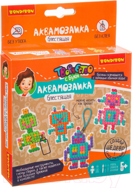 Изображение товара Развивающая игра Bondibon Блестящая аквамозаика. Роботы / ВВ3810