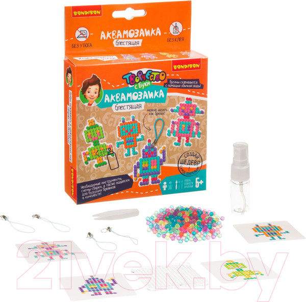 Изображение товара Развивающая игра Bondibon Блестящая аквамозаика. Роботы / ВВ3810