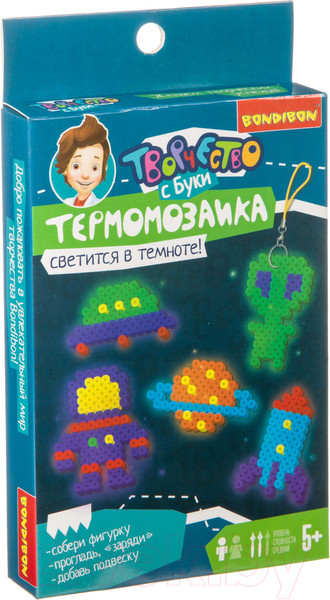 Изображение товара Развивающая игра Bondibon Термомозаика неоновая. Светится в темноте! / ВВ3957