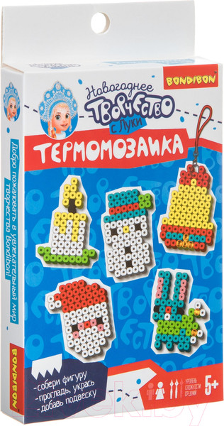Изображение товара Развивающая игра Bondibon Новогодняя термомозаика 2D с Луки / ВВ4523