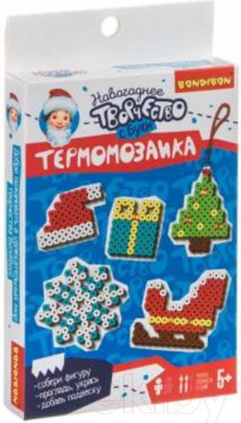 Изображение товара Развивающая игра Bondibon Новогодняя термомозаика 2D с Буки / ВВ4524
