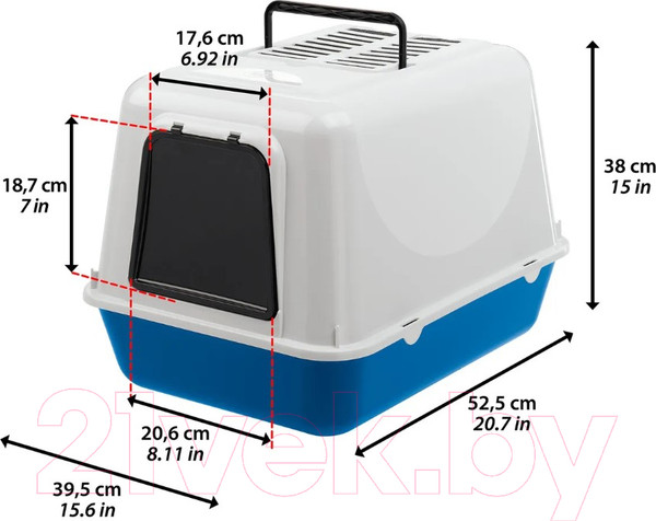 Изображение товара Туалет-домик Ferplast Clear Cat 20 / 72053125PA (синий)