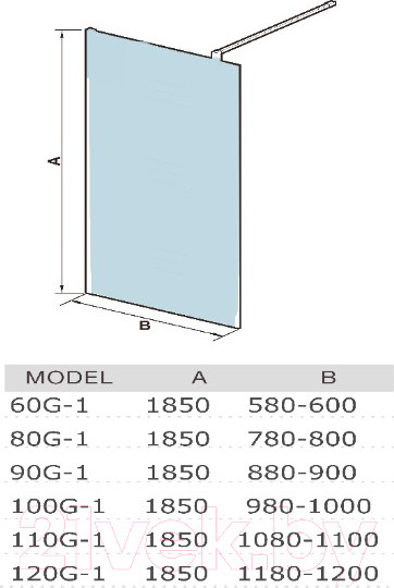 Изображение товара Душевая стенка WeltWasser WW400 80G-1
