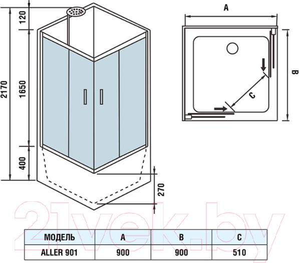 Изображение товара Душевая кабина WeltWasser WW500 Aller 901