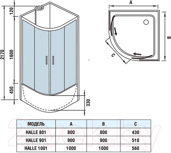 Изображение товара Душевая кабина WeltWasser WW500 Halle 901