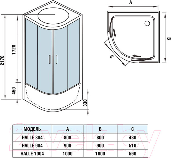 Изображение товара Душевая кабина WeltWasser WW500 Halle 904