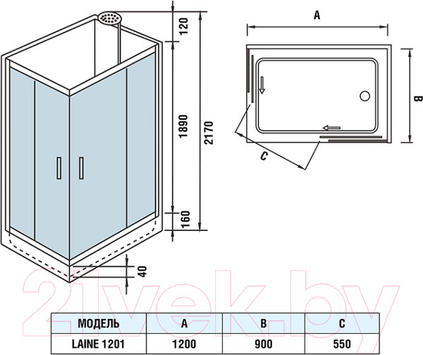 Изображение товара Душевая кабина WeltWasser WW500 Laine 1201
