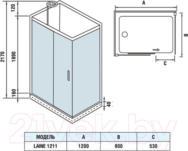 Изображение товара Душевая кабина WeltWasser WW500 Laine 1211