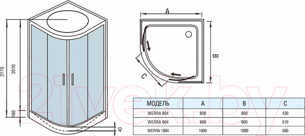 Изображение товара Душевая кабина WeltWasser WW500 Werra 804