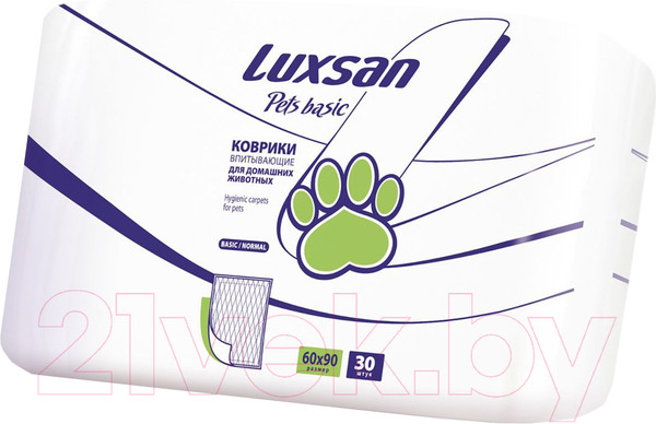 Изображение товара Одноразовая пеленка для животных Luxsan Basic 60x90 (30шт)