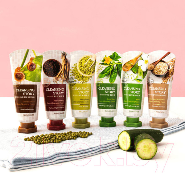 Изображение товара Пенка для умывания Welcos Cleansing Story Deep Cleansing Foam Green Tea (120г)