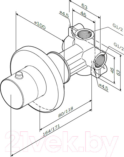 Изображение товара Дивертор для смесителя AM.PM F0800100
