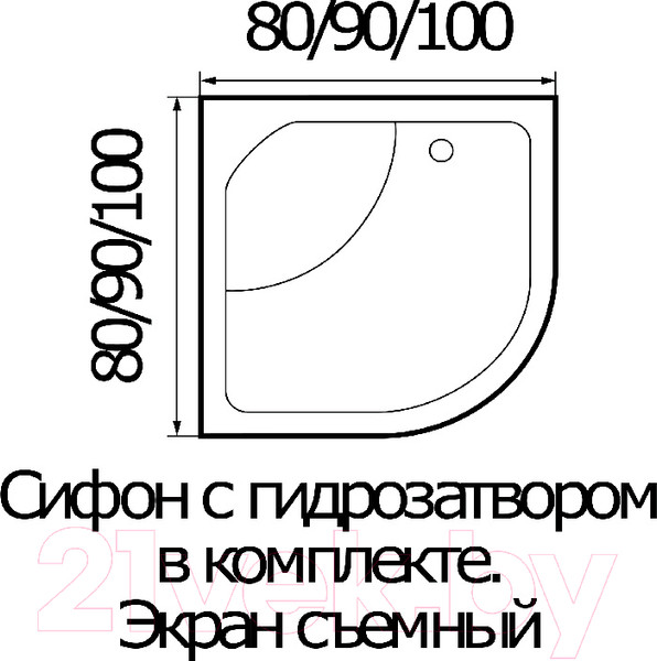 Изображение товара Душевая кабина RIVER Dunay 90/44 ТН