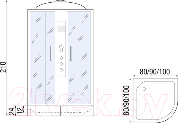 Изображение товара Душевая кабина RIVER Dunay 100/24 МТ